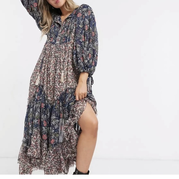 Free People Dresses & Skirts - Free People Estelle Chiffon Maxi Dress